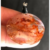 QUARTZ HÉMATOÏDE ROUGE  PENDENTIF