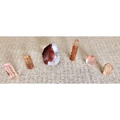 QUARTZ HÉMATOÏDE PRISME  Lot de 6 pièces