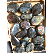 LABRADORITE multicolore GALET Lot de 17 pièces