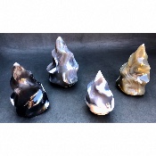 AGATE BLEUE FLAMME lot de 4 pièces